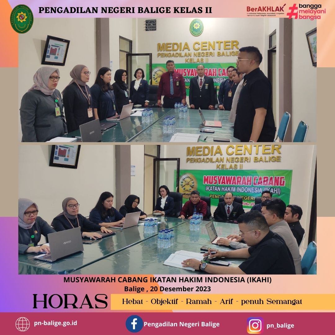  MUSYAWARAH CABANG IKATAN HAKIM INDONESIA (IKAHI)  MUSYAWARAH CABANG IKATAN HAKIM INDONESIA (IKAHI)
